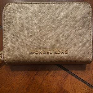 Gold metallic Michael kors wallet